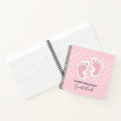 かわいいピンクベビーガールフットプリントゲストブック ノートブック (内部)