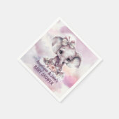 かわいいピンクベビーゾウ女の子ベビーシャワー スタンダードカクテルナプキン (角)