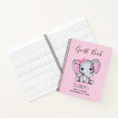 かわいいピンクベビーゾウ赤ちゃんシャワーゲストブック ノートブック (内部)