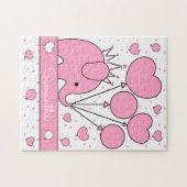 かわいいピンクベビーゾウ ジグソーパズル (横)