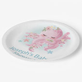 かわいいピンクベビータコナプキン ペーパープレート (アングル)
