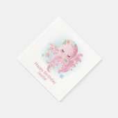 かわいいピンクベビータコ スタンダードカクテルナプキン (角)