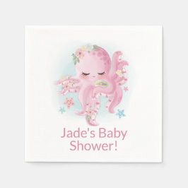 かわいいピンクベビータコ スタンダードカクテルナプキン