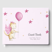 かわいいピンクベビードラゴンガールベビーシャワー ゲストブック (正面)