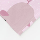 かわいいピンクベビーピグレットパターン&ドット フリースブランケット (角)