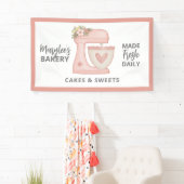 かわいいピンクベーカリービジネスペストリーシェフバナー 横断幕 (インサイチュ)