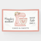 かわいいピンクベーカリービジネスペストリーシェフバナー 横断幕 (横)