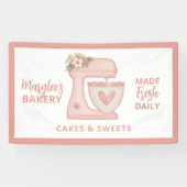 かわいいピンクベーカリービジネスペストリーシェフバナー 横断幕 (横)