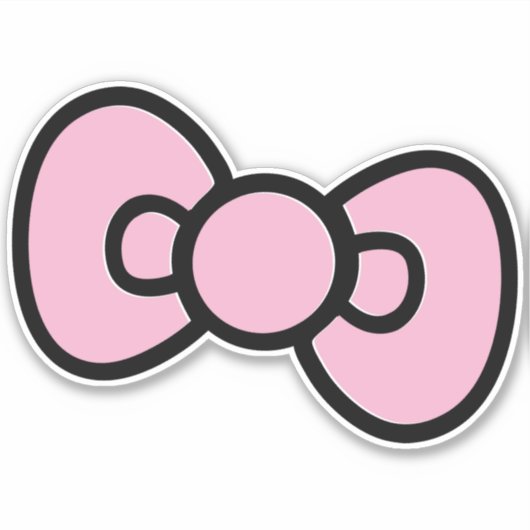 かわいいピンクボウお洒落バースデーパーティー シール (正面)