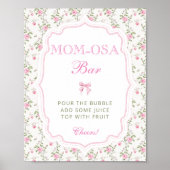 かわいいピンクボウラブシャックベビーシャワーママモサバー ポスター (正面)