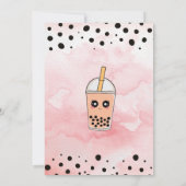 かわいいピンクボバティーガールバースデーパーティーの招待状 招待状 (裏面)