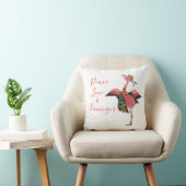 かわいいピンクボホピースラブ&フラミンゴ クッション (椅子)