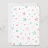 かわいいピンクミントグリーンユニコーンガールズバースデーパーティー 招待状 (裏面)