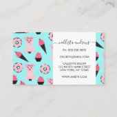 かわいいピンクミントピギードナツアイスクリームコーンパターン 名刺 (裏面)