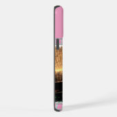 かわいいピンクモダンイングリッシュブルドッグアート iPhoneケース (右側面)