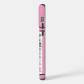 かわいいピンクモダンイングリッシュブルドッグアート iPhoneケース (左側面)