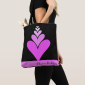 かわいいピンクモダントレンディーハートデザイン トートバッグ (クローズアップ)