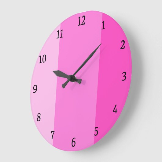 かわいいピンクモダン色 ラージ壁時計 (傾斜)