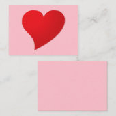 かわいいピンクモダン赤いハートバレンタインデーのカード ノートカード (正面/裏面)