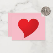 かわいいピンクモダン赤いハートバレンタインデーのカード ノートカード (正面/裏面インサイチュ)