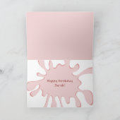 かわいいピンクユニコーンカラースプラッシュガールハッピーバースデー カード (内部)