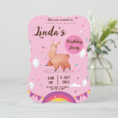 かわいいピンクラマ誕生日招待状 (スタンド正面)