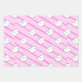 かわいいピンクリトルブー幽霊スカルハロウィーンギフト ラッピングペーパーシート (正面)