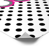 かわいいピンクリボンスカルポスタープリント ポスター (角)