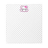 かわいいピンクリボンスカルメモ帳 ノートパッド (正面)