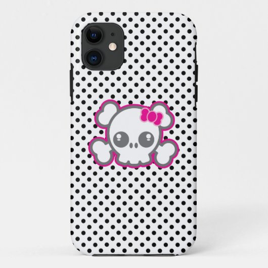 かわいいピンクリボンスカルiPhoneケース Case-Mate iPhoneケース (裏面)