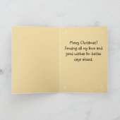 かわいいピンクリボンパピー&ハッピークリスマスカーユニークド カード (内部)