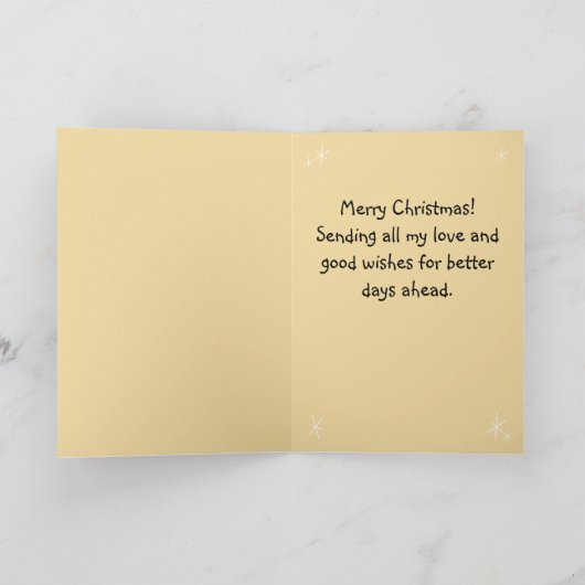 かわいいピンクリボンパピー&ハッピークリスマスカーユニークド カード (内部)