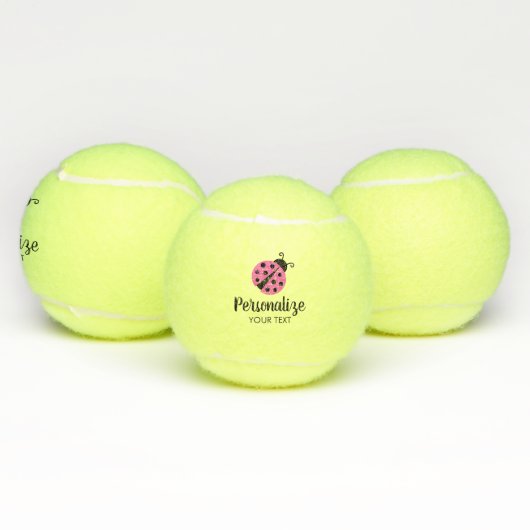 かわいいピンクレディーの虫のカスタムな女の子の誕生会 テニスボール (マルチ)