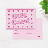 かわいいピンクレトロハートギフトカード (デスク)