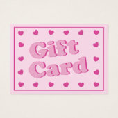 かわいいピンクレトロハートギフトカード (正面)