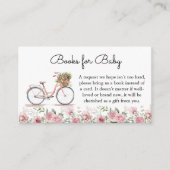 かわいいピンクヴィンテージ自転車ガールブックベビー エンクロージャーカード (正面)