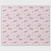 かわいいピンク不気味のこうもりハロウィーン ラッピングペーパー (フラット)