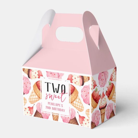 かわいいピンク二甘い二歳の誕生日ありがとう フェイバーボックス