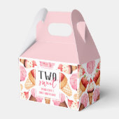 かわいいピンク二甘い二歳の誕生日ありがとう フェイバーボックス (正面サイド)
