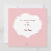 かわいいピンク多肉質ハートバレンタインデー シーズンカード (裏面)