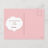 かわいいピンク多肉質ハートバレンタインデー シーズンポストカード (裏面)