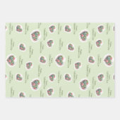 かわいいピンク多肉質ハートバレンタインデー ラッピングペーパーシート (正面2)