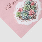 かわいいピンク多肉質ハートバレンタインデー 薄葉紙 (詳細)