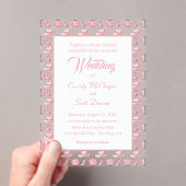かわいいピンク女性のカーボーイカントリーウェディング アクリル招待状 (インサイチュ (ポータブル))