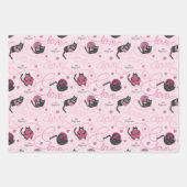 かわいいピンク子猫ラヴカスタムフォトキッズ ラッピングペーパーシート (正面3)