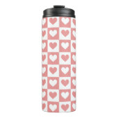 かわいいピンク市松模様にのハート タンブラー (正面)