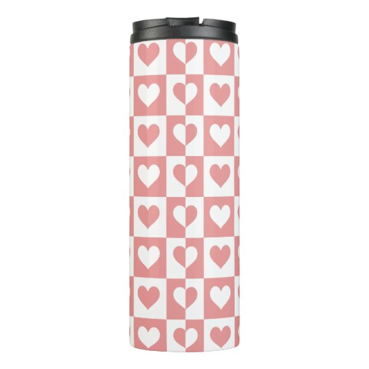 かわいいピンク市松模様にのハート タンブラー (裏面)