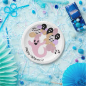 かわいいピンク幽霊キッズハッピーハローウィン ペーパープレート (パーティー)