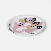 かわいいピンク幽霊キッズハッピーハローウィン ペーパープレート (アングル)