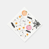 かわいいピンク幽霊ハロウィーン誕生日パーティーガール スタンダードカクテルナプキン (角)